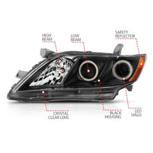 Load image into Gallery viewer, Anzo Projector Headlights Toyota Camry (07-09) [w/Dual CCFL Halo] Black or Chrome - Black Alternate Image