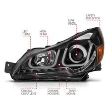 Load image into Gallery viewer, Anzo Projector Headlights Subaru Legacy / Outback (10-12) U-Bar Halo - Black - 111285 Alternate Image