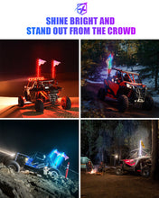 Load image into Gallery viewer, Xprite Vertigo Series Spiral RGB LED Flag Pole Whip Light w/ Remote Control &amp; Bluetooth Alternate Image