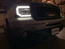 Load image into Gallery viewer, AlphaRex LED Projector Headlights for GMC Sierra 1500 (07-14) 2500HD/3500HD (07-14) Luxx Series with Sequential Signal - Chrome / Jet Black Alternate Image