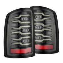Load image into Gallery viewer, AlphaRex LED Tail Lights for GMC Sierra 1500 / 2500 HD / 3500 HD (2007-2014) Luxx Series with Sequential Turn Signal - Alpha-Black / Black / Black Red Alternate Image