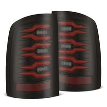Load image into Gallery viewer, AlphaRex LED Tail Lights for GMC Sierra 1500 / 2500 HD / 3500 HD (2007-2014) Luxx Series with Sequential Turn Signal - Alpha-Black / Black / Black Red Alternate Image