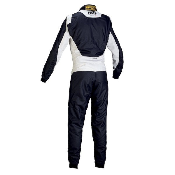 OMP One-S Overall Race Suit [FIA 8856-2018] Silver / Black/ Navy Blue
