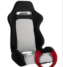 Load image into Gallery viewer, Cipher Auto Race Seats (Pair) Lightweight Reclinable w/ Sliders - Black &amp; Grey Cloth Alternate Image