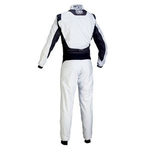 OMP One-S Overall Race Suit [FIA 8856-2018] Silver / Black/ Navy Blue
