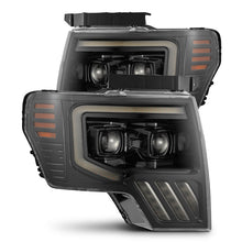 Load image into Gallery viewer, AlphaRex LED Projector Headlights for Ford F150 (2009-2014) MKII Luxx Series with Sequential Signal - Alpha Black / Chrome / Black Alternate Image