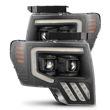 Load image into Gallery viewer, AlphaRex LED Projector Headlights for Ford F150 (2009-2014) MKII Luxx Series with Sequential Signal - Alpha Black / Chrome / Black Alternate Image