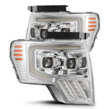 Load image into Gallery viewer, AlphaRex LED Projector Headlights for Ford F150 (2009-2014) MKII Luxx Series with Sequential Signal - Alpha Black / Chrome / Black Alternate Image