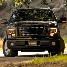 Load image into Gallery viewer, AlphaRex LED Projector Headlights for Ford F150 (2009-2014) MKII Nova Series with Sequential Signal - Alpha Black / Chrome / Black Alternate Image