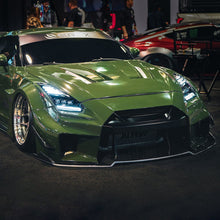 Load image into Gallery viewer, AlphaRex LED Projector Headlights for Nissan GT-R R35 (2009-2025) Nova Series with Sequential Signal - Alpha Black / Black Alternate Image
