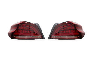 OLM Tail Lights Subaru WRX / WRX STI (15-21) [Spec CR Sequential] Red Lens / Black Base