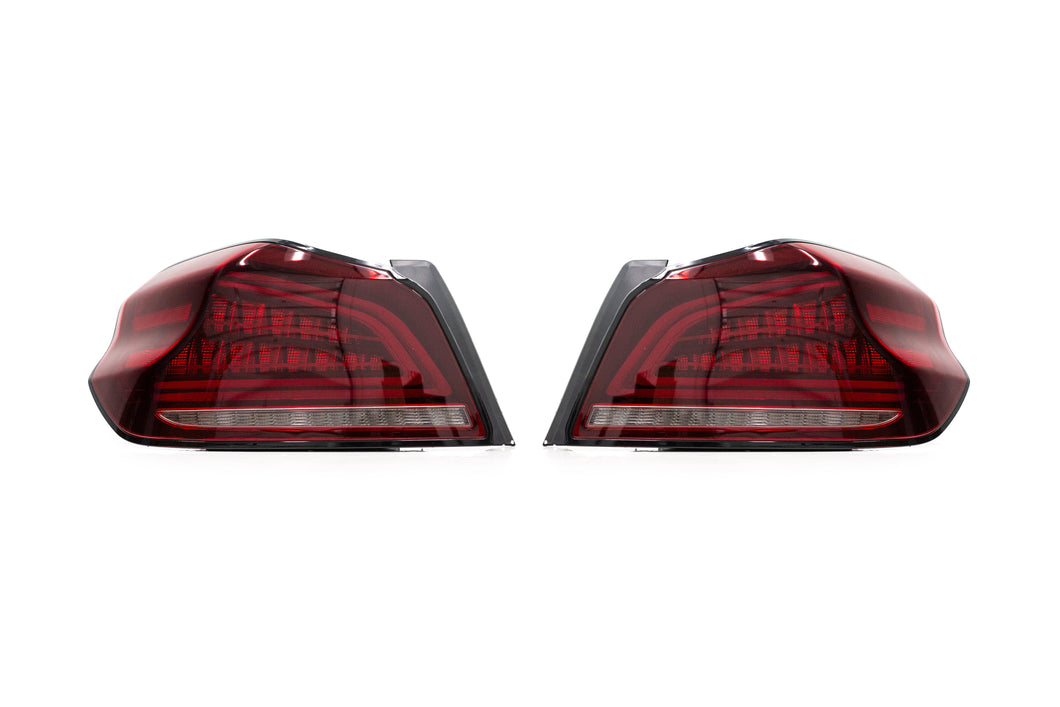 OLM Tail Lights Subaru WRX / WRX STI (15-21) [Spec CR Sequential] Red Lens / Black Base