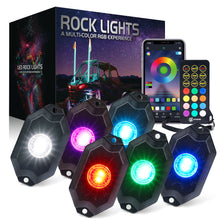 Load image into Gallery viewer, Xprite Trophy Series RGBW LED Rock Lights Kit w/ Bluetooth Control - 4 pcs / 6pcs / 8pcs / 10pcs Alternate Image