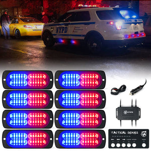 Xprite Tactical 24 Series LED Marker Strobe Lights (Set of 8) Red-Blue/White-Amber/Amber/Mixed