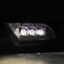 Load image into Gallery viewer, AlphaRex LED Projector Headlights for Ford Mustang S197 (2010-2012) MKII Nova Series with Sequential Signal - Alpha Black / Black Alternate Image