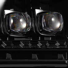 Load image into Gallery viewer, AlphaRex LED Projector Headlights for Ford Mustang S197 (2010-2012) MKII Nova Series with Sequential Signal - Alpha Black / Black Alternate Image