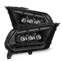 Load image into Gallery viewer, AlphaRex LED Projector Headlights for Ford Mustang S197 (2010-2012) MKII Nova Series with Sequential Signal - Alpha Black / Black Alternate Image