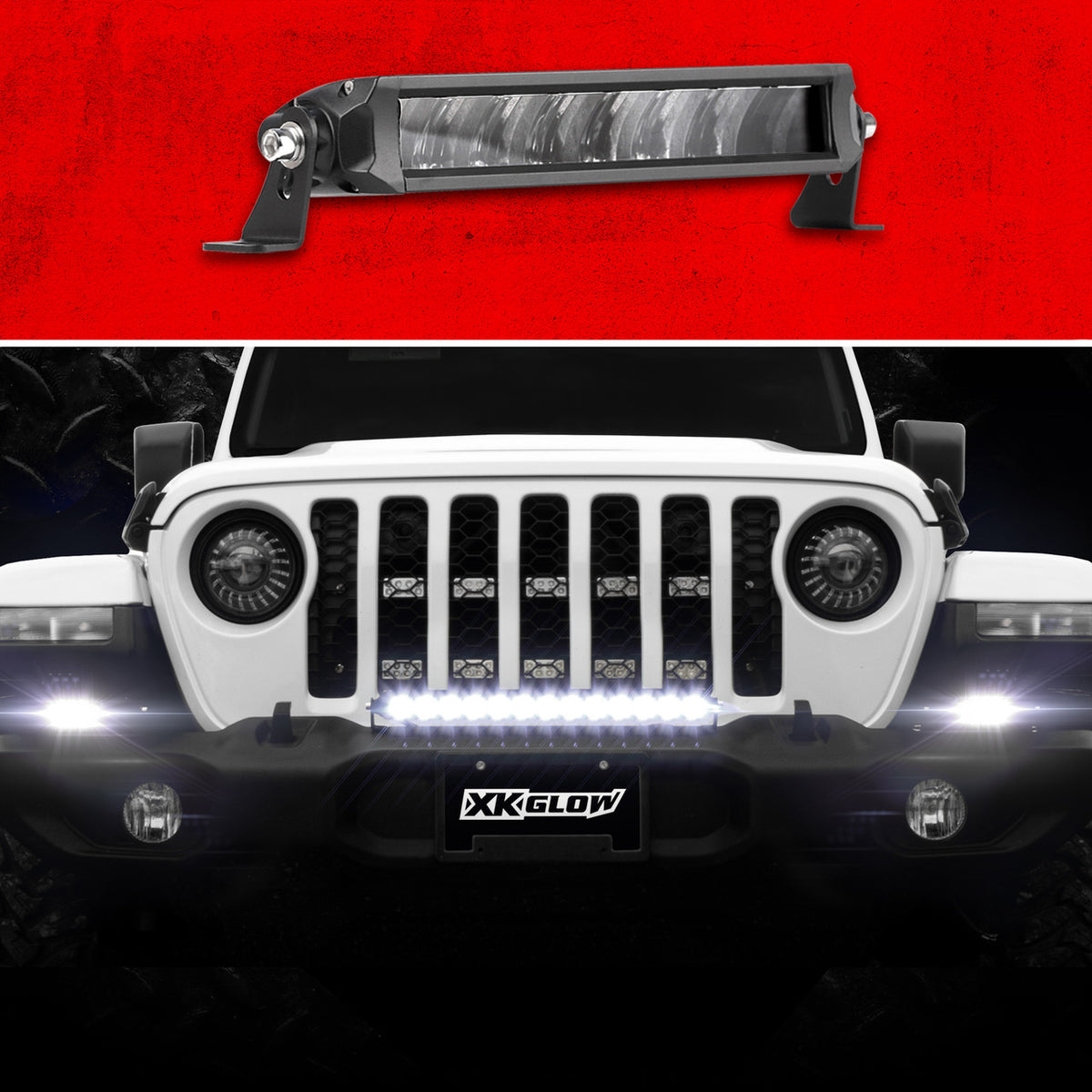 XKGlow Razor Light Bar Auxiliary High Beam Driving No Wire & Switch