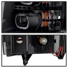 Load image into Gallery viewer, Xtune Projector Headlights Chevy Silverado 1500/2500/3500 (07-13) [Halo DRL - Halogen Model] Black or Chrome w/ Amber Turn Signal - Black Alternate Image