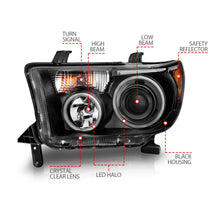 Load image into Gallery viewer, Anzo Projector Headlights Toyota Sequoia (08-15) Tundra (07-13) w/ SMD LED Halo Alternate Image