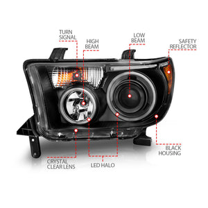 Anzo Projector Headlights Toyota Sequoia (08-15) Tundra (07-13) w/ SMD LED Halo