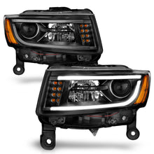 Load image into Gallery viewer, Anzo Projector Headlights Jeep Grand Cherokee (14-16) [w/ Plank Style Halo] Black or Chrome Alternate Image