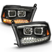 Load image into Gallery viewer, Anzo Dual Projector Headlights Ram 1500 (09-18) Ram 2500/3500 (10-18) LED Bar w/ Switchback Turn Signal - Black or Chrome Alternate Image