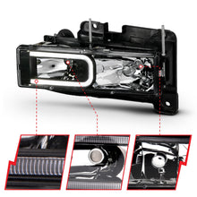 Load image into Gallery viewer, Anzo Headlights for Chevy Suburban / Yukon (92-99) Tahoe (95-99) Crystal with C-Bar LED Parking Light Chrome or Black Housing Alternate Image