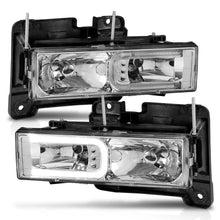 Load image into Gallery viewer, Anzo Headlights for Chevy Suburban / Yukon (92-99) Tahoe (95-99) Crystal with C-Bar LED Parking Light Chrome or Black Housing Alternate Image