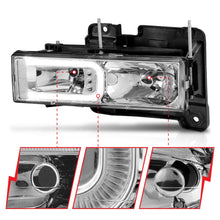 Load image into Gallery viewer, Anzo Headlights for Chevy Suburban / Yukon (92-99) Tahoe (95-99) Crystal with C-Bar LED Parking Light Chrome or Black Housing Alternate Image