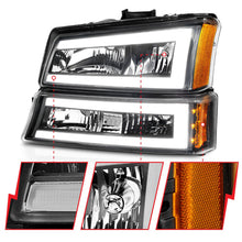 Load image into Gallery viewer, Anzo Headlights for Chevy Avalanche 1500 / 2500 (2003-2006) Crystal with Parking Signal - Black or Chrome Housing Alternate Image