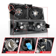 Load image into Gallery viewer, Anzo Headlights for Chevy Avalanche 1500 / 2500 (2003-2006) Crystal with Parking Signal - Black or Chrome Housing Alternate Image