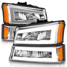Load image into Gallery viewer, Anzo Headlights for Chevy Avalanche 1500 / 2500 (2003-2006) Crystal with Parking Signal - Black or Chrome Housing Alternate Image