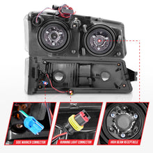 Load image into Gallery viewer, Anzo Headlights for Chevy Avalanche 1500 / 2500 (2003-2006) Crystal with Parking Signal - Black or Chrome Housing Alternate Image