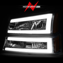 Load image into Gallery viewer, Anzo Headlights for Chevy Avalanche 1500 / 2500 (2003-2006) Crystal with Parking Signal - Black or Chrome Housing Alternate Image
