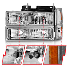 Load image into Gallery viewer, Anzo Headlights for Chevy C/K1500 2500 (94-98) C/K3500 / C3500HD (94-00) Crystal with or without Halo DRL - Black or Chrome Housing Alternate Image
