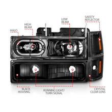 Load image into Gallery viewer, Anzo Headlights for Chevy C/K1500 2500 (94-98) C/K3500 / C3500HD (94-00) Crystal with or without Halo DRL - Black or Chrome Housing Alternate Image