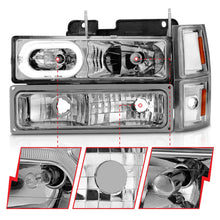 Load image into Gallery viewer, Anzo Headlights for Chevy C/K1500 2500 (94-98) C/K3500 / C3500HD (94-00) Crystal with or without Halo DRL - Black or Chrome Housing Alternate Image