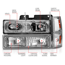 Load image into Gallery viewer, Anzo Headlights for Chevy C/K1500 2500 (94-98) C/K3500 / C3500HD (94-00) Crystal with or without Halo DRL - Black or Chrome Housing Alternate Image