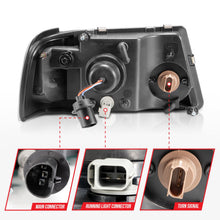 Load image into Gallery viewer, Anzo Headlights for Ford F100 Ranger (2001) Ranger (01-11) Crystal Plank Style Black or Chrome Housing Alternate Image
