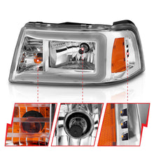 Load image into Gallery viewer, Anzo Headlights for Ford F100 Ranger (2001) Ranger (01-11) Crystal Plank Style Black or Chrome Housing Alternate Image