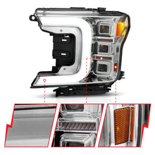 Load image into Gallery viewer, Anzo Full LED Projector Headlights for Ford F150 (18-20) C-Bar with Sequential - Chrome Housing 111521 Alternate Image