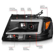 Load image into Gallery viewer, Anzo Projector Headlights for Ford F150 (2018-2020) C-Bar Daylight Running Light with Black or Chrome Housing Alternate Image