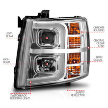 Load image into Gallery viewer, Anzo Projector Headlights for Chevy Silverado 1500 (07-13) 2500 2500 HD / 3500 3500 HD (07-14) Plank Style Sequential DRL with Black or Chrome Housing Alternate Image