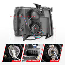 Load image into Gallery viewer, Anzo Projector Headlights for Chevy Silverado 1500 (07-13) 2500 2500 HD / 3500 3500 HD (07-14) Plank Style Sequential DRL with Black or Chrome Housing Alternate Image