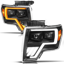 Load image into Gallery viewer, Anzo Projector Headlights for Ford F150 (2009-2014) Black Housing &amp; Clear Lens with Initiation &amp; Sequential 111629A Alternate Image