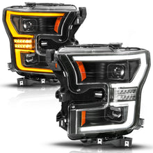 Load image into Gallery viewer, Anzo Full LED Projector Headlights for Ford F150 (2015-2017) Plank Style Black Housing &amp; Clear Lens 111630A Alternate Image