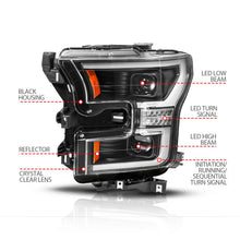 Load image into Gallery viewer, Anzo Full LED Projector Headlights for Ford F150 (2015-2017) Plank Style Black Housing &amp; Clear Lens 111630A Alternate Image