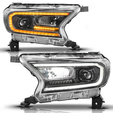 Load image into Gallery viewer, Anzo Full LED Projector Headlights for Ford Ranger (2019-2023) Black Housing &amp; Clear Lens w/ Initiation &amp; Sequential Alternate Image