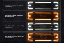 Load image into Gallery viewer, Morimoto DRL Grille Ford Super Duty (2020-2022) XBG LED - Gloss Black or Chrome Housing - Gloss Black / White DRL Alternate Image